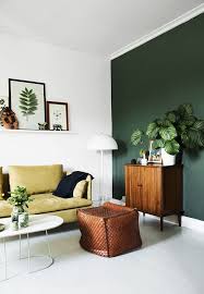 Deep Green Accent Wall Living Room Green Retro Home Decor Retro Home