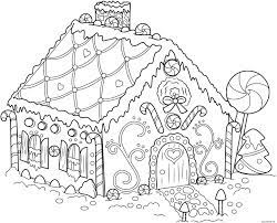 Coloriage mon village de noel 08 imprimer pour les enfants. Coloriage Maison Pain Depices Dans Un Village De Noel Dessin Maison En Pain Depices A Imprimer