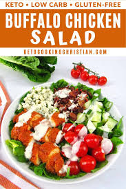 Keto Buffalo Chicken Salad In 2020 Buffalo Chicken Salad Salad Recipes Low Carb Low Carb Salad