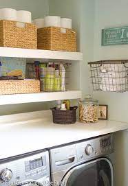 Budget Laundry Closet With Diy Floating Shelves Laundry Room Inspiration Laundry Closet Laundry Room Storage
