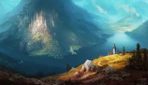 Drawing Painting Nature Mountains Hills Rock Trees Forest Lake Church Signatures Fantasy Art Artwork Wallpaper Resolution 2000x1150 Id 89265 Wallha Com Hi, i love sketching these types of mountains scenes incorporating water take a look at this made to measure winter trees wallpaper. drawing painting nature mountains hills