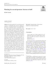 This is easy to check if you collect rent online. Pdf Working For An Entrepreneur Heaven Or Hell