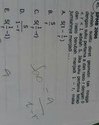 Oke, itu dia rumus dalam barisan dan deret geometri. Jumlah Suatu Deret Geometri Tak Hingga Dengan Suku Pertama A Dan Rasio R Dengan 0 Lt R Lt 1 Brainly Co Id