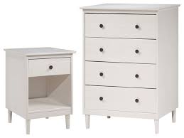 Reclaimed wood nightstand metal nightstand wide dresser nightstand ideas pottery barn inspired room planner high quality furniture classic furniture engineered wood. Solid Wood Bedroom Dresser And Night Stand White Midcentury Bedroom Furniture Sets By Walker Edison Houzz