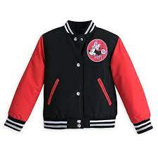 Disney Red Minnie Mouse Varsity Jacket For Girls Black Genuine Original Authentic Disney Store Woven Minnie Applique On Girls Jacket Varsity Jacket Jackets