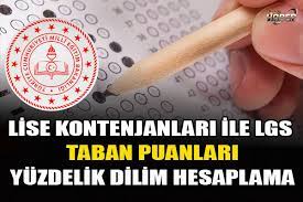.bir alt testin standart sapması, ilgili alt testin ham puanları, ortalaması ve sınava giren öğrenci sayısı kullanılarak hesaplanır. Lise Kontenjanlari Lgs Taban Puanlari Ve Yuzdelik Dilim Hesaplama
