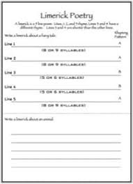 Limerick Poetry Limerick Poetry Writing Limericks Poetry Worksheets