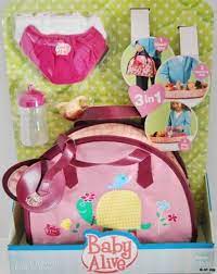 New Baby Alive 3 In 1 Diaper Bag For Doll Cloth Diapers Bottle Baby Dolls For Kids Baby Alive Baby Doll Nursery