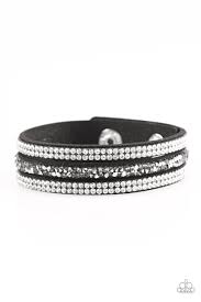 Black And Gold Wrap Bracelet Paparazzi Mega Glam Black Black Bracelets Paparazzi Jewelry Wrap Bracelet