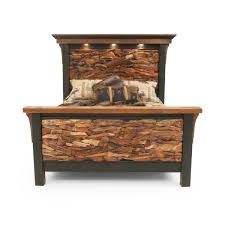 Rustic Teak Panel Barnwood Bed