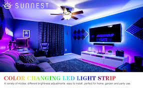 I think to get good light coverage, you'd have a few strips in the middle of the ceiling. Amazon Com Led Strip Lights 16 4ft 300 Leds Waterproof Flexible Color Changing Rgb 5050 Led Light Strip With Remote Control And 12v Power Supply Led Lights For Bedroom Home Kitchen Indoor Outdoor Decoration