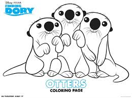 Disney Finding Dory Otters Coloring Page Mama Likes This Finding Dory Coloring Sheets Nemo Coloring Pages Disney Coloring Pages