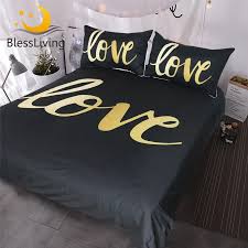 Voir plus d'idées sur le thème literie chic, décoration maison, deco chambre. Blesliving Parure De Lit Noire Et Doree Ensemble De Literie Housse De Couette Chic Moderne Pour La Maison Luxe Et Romantique Pour Couples King 3 Pieces Aliexpress