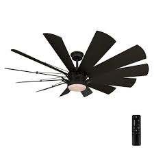 Led Indoor Matte Black Ceiling Fan W Light Kit 60 Large Remote Control Plywood For Sale Online