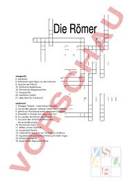 Arbeitsblatt Romer Kreuzwortratsel Geschichte Altertum