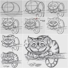 Drawing A Cat In The Easiest Way Alice In Wonderland Drawings Cheshire Cat Drawing Drawings