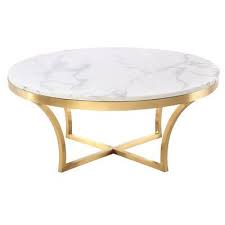 Everly Quinn Feld Cross Legs Bunching Tables Coffee Table Marble Top Coffee Table Round Coffee Table Table