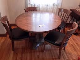 Set of 6 henredon scene two burl wood dining chairs in the art deco style henredon scene two olive burl parsons style desk henredon scene two burled ash desk and matching chair, 1981 henredon scene two burl credenza or sideboard with ebony and macassar accents Very Nice Solid Wood Henredon Dining Table And 4 Chairs With Leather Seats Excellent Shape Antique Mid Century Modern Furniture And Accessories K Bid
