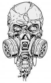 Human skull in gas mask hand drawn toxicity vector. Detailed Graphic Human Skull With Gas Mask Skull Art Drawing Skull Art Skull Art Print