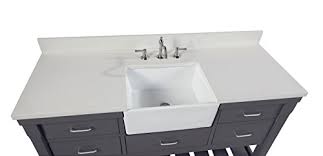 American standard offers a wide variety of farm sinks in cast iron, white, fine fire clay, and stainless steel options. Charlotte 60 Inch Single Bathroom Vanity Quartz Charcoal Gray Includes Charcoal Gray Cabinet With Stunning Quartz Farmhouse Goals