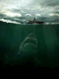 Shark Bait Scary Ocean Shark Art Shark