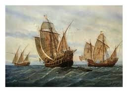Caravels Of Christopher Columbus 1451 1506 Italian Genoese Explorer Giclee Print Rafael Monleon Y Torres Art Com Sailing Christopher Columbus Christopher Columbus Ships
