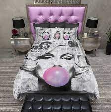 Marilyn Monroe Bubble Gum News Print Bedding Collection Duvet Bedding Sets Marilyn Monroe Bedroom Print Bedding