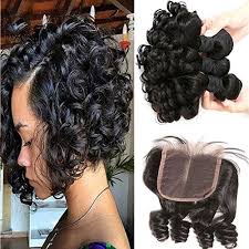 Short hair is very playful and you can style it in different ways. Aliglossy Brazilian Virgin Hair Funmi Hair With Closure Short Bob Weave Hairstyles Bouncy Curly Weave With Closure 100 Unprocessed 8a Hair Extensions Human Hair Natural Color 100g Pc 8 10 12 With 10 Amazon In Beauty