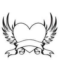 Memorial Winged Heart Wings Drawing Heart With Wings Heart Coloring Pages
