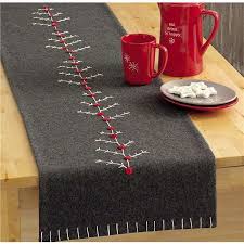 Tag Chalet Tree Wool Felt Table Runner 60 Table Runners Christmas Quilts Christmas Kitchen