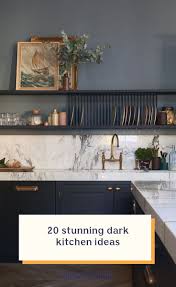 20 Stunning Dark Kitchen Ideas Grey Kitchen Walls Dark Blue Kitchens Green Kitchen