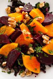 Roasted Beet And Winter Squash Salad With Walnuts Recipe Walnut Recipes Squash Salad Vegetable Recipes