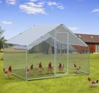 Walnest 10ft Large Metal Chicken Coop with Climbing Frame, Walk-in Poultry  Cage with Waterproof&Anti-UV Cover,Heavy Duty Chicken Coop or Outdoor ...