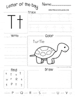 Letter t coloring sheets for preschools. Letter T Preschool Printables Preschool Mom