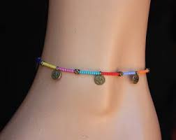 Authentic Blueturquoise And Khaki Seed Bead Anklet Boho Boncuklu Bileklikler Boncuklu Halhal Orgu Bileklik Modelleri
