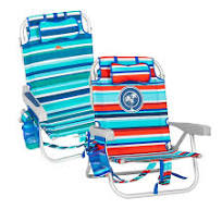 Luxe lichtgewicht rugzak strandstoelen - 2 x gestripte groene en  rood/blauwe opvouwbare ligstoel, ligstoel met kaart, buitenstoel voor  strand, ...