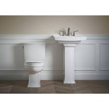Kohler Archer Vitreous China Pedestal Combo Bathroom Sink In White With Overflow Elegant Bathroom Pedestal Sink Small Bathroom Remodel