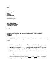 Garis panduan pemberhentian pekerja jtk ns 2009. Contoh Surat Rasmi Penamatan Perkhidmatan Pekerja