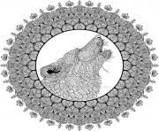 Mandala tete de loup 2 un mandala mettant en scene un joli loup pour ceux qui preferent mettre en couleur des elements concrets et vivants. Mandala Coloring Pages To Print Mandala Printable