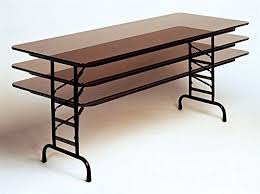 Adjustable Height Melamine Folding Table 30 In X 96 In Black Granite Folding Table Home Kitchens Adjustable Height Table