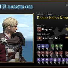 Check spelling or type a new query. Rasler Heios Nabradia Blogeintrag Character Card For Profile Use In Ffxiv Forum Final Fantasy Xiv Der Lodestone