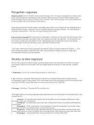 Berikut adalah isi dari sebuah teks negosiasi : Teks Negosiasi