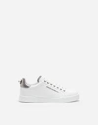 Black And Silver Dolce Gabbana Sneakers Dolce And Gabbana White And Silver Leather Sneakers In 8i078 Silve Sneakers Leather Sneakers Dolce And Gabbana