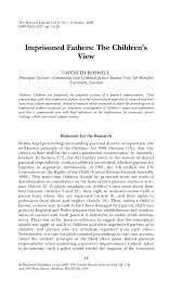 After completing the courses, inmates reported improved communication with their children and better management of discipline problems (harrison, 1997, p.589). Pdf Imprisoned Fathers The Children S View