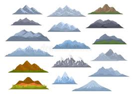 Different Cartoon Mountains Set Isolated Graphic Vector Illustration Sponsored Advertisement Sponsore Cartoon Mountain Vector Illustration Illustration