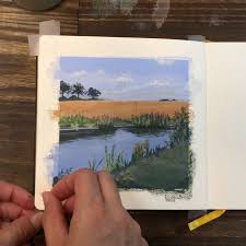 Ruth On Instagram I Hope Your Monday Is As Satisfying As Peeling Tape Off A Painting M Grahamco Gouache F Watercolor Books Sketch Book Art Inspo