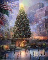 Thomas Kinkade Christmas In New York 2008 Thomas Kinkade Christmas Thomas Kinkade Art Thomas Kinkade Paintings