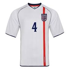 England mens retro shirts, england mens vintage football kits. Steven Gerrard England 2002 No4 Shirt England Score Draw