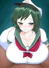 breasts cum cum on body cum on breasts cum on upper body cum  under clothes dark-skinned male facial female green hair han (jackpot) huge  breasts looking at viewer male