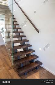 42b modern iron rail & wood stairs. Modern Wooden Image Photo Free Trial Bigstock